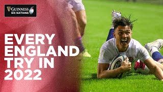 Every England Try  2022 Guinness Six Nations [upl. by Ynnej]