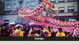 Capodanno cinese a Milano il Dragone saluta lanno della scimmia [upl. by Norvan334]