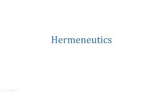 Philosophy 101 A Basic Introduction to Hermeneutics [upl. by Dunson]