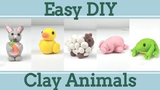 Easy Clay Animals for Beginners 2│5 in 1 Polymer Clay Tutorial [upl. by Nalek]