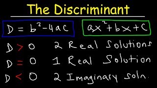 How To Determine The Discriminant of a Quadratic Equation [upl. by Ailime884]