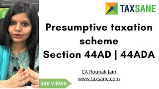 Easy explanation of Presumptive taxation scheme  Section 44AD44ADA  wealthsanecom [upl. by Rasia]