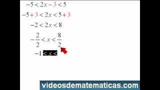 Inecuaciones con dos signos de desigualdad videosdematematicascom [upl. by Hughie865]