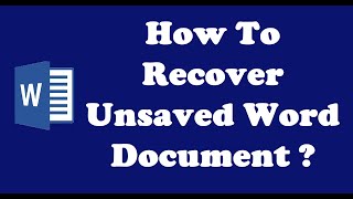 How To Recover Unsaved Word Document Easy Steps [upl. by Celestina]