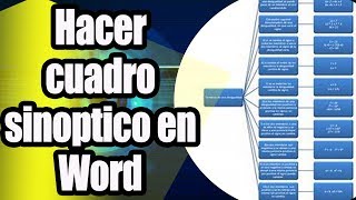 Como hacer un cuadro sinoptico en word [upl. by Anisah]