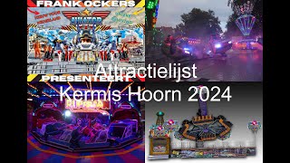 Attractielijst kermis Hoorn 2024 [upl. by Ilsa529]