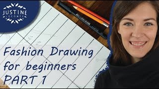 How to draw  TUTORIAL  Fashion drawing for beginners 1  Justine Leconte [upl. by Gennifer]