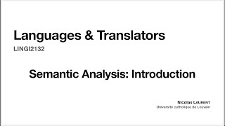 16 Semantic Analysis Introduction [upl. by Adest]