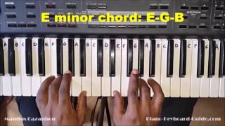 How to Play the E Minor Chord on Piano and Keyboard  Em Emin [upl. by Copland452]