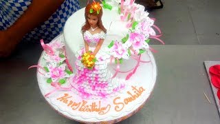 How to Make Barbie Cake Design and Flowers Decoration Video [upl. by Donavon160]