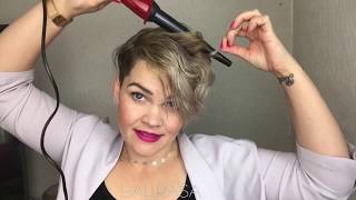 How I curl short hair  pixiecut Tutorial [upl. by Rosati]