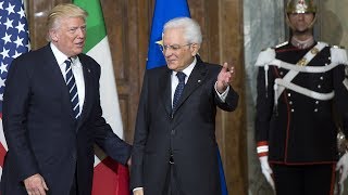 il Presidente Mattarella riceve il Presidente USA Trump [upl. by Ocire]