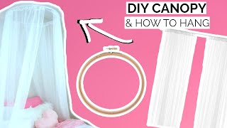 DIY CANOPY PRINCESS BED  HOW TO HANG  Laci Jane [upl. by Imarej]