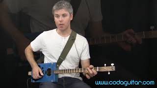 Cigar Box Guitar  3 String Beginner Blues part 1 [upl. by Cathey]