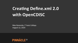 Creating Definexml 20 with OpenCDISC [upl. by Gabor765]