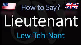 How to Pronounce Lieutenant CORRECTLY [upl. by Odelle]