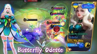 BUTTERFLY ODETTE GAMEPLAY🦋 Mobile Legends Odette Butterfly Goddess ✨ [upl. by Rebme769]