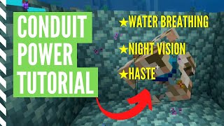 How To Make CONDUIT POWER In Minecraft 116 Tutorial [upl. by Anyzratak]