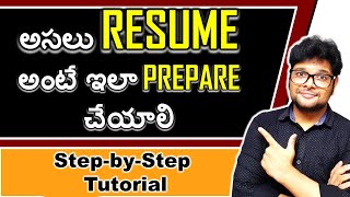 How to Write a Resume Explained in Telugu  Step by Step Tutorial for Resume Writing in Telugu [upl. by Eltsirk]