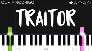 Olivia Rodrigo  traitor  EASY Piano Tutorial [upl. by Litman696]