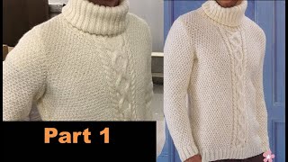 Full Tutorial How to KNIT a Custom MANS SWEATER Part 1 [upl. by Jaye]