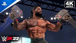 WWE 2K22  Roman Reigns vs Brock Lesnar Match 4K 60FPS PS5 [upl. by Eizdnil]