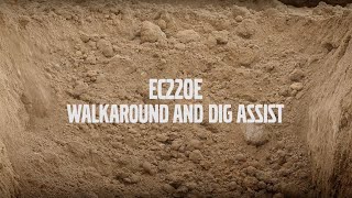 Volvo EC220E Crawler Excavator Walkaround and Dig Assist [upl. by Fitalludba]