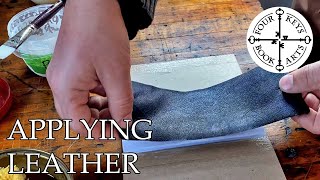 Making A Handmade Book  Part 4  Paring amp Applying Leather [upl. by Ollayos]