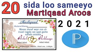 sida loo sameeyo martiqaad Invitation card baro sida loo isticmaalo pixellab full tutorial 2021 [upl. by Essyle915]