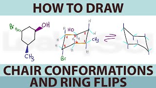 How to Draw Cyclohexane Chair Conformations and Ring Flips [upl. by Natsreik]