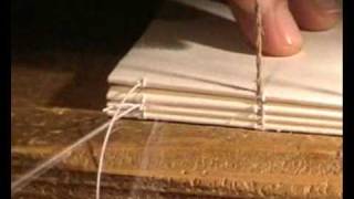 Bookbinding hand sewn lesson 1 step 2 [upl. by Alyak]