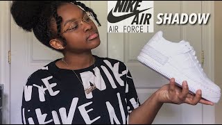 Nike Air Force 1 Shadow UNBOXING  ON FEET Review 👟🔥 Tenaiya Imani [upl. by Ilanos518]