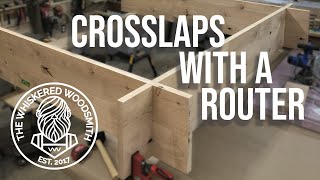 How To Cut Crosslap Joints With a Router [upl. by Arukas]