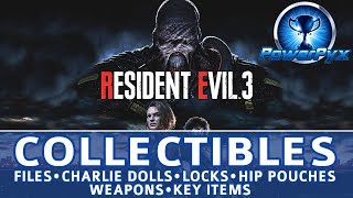 Resident Evil 3 Remake All Collectible Locations Files Charlie Dolls Locks Safes Key Items [upl. by Kyred]