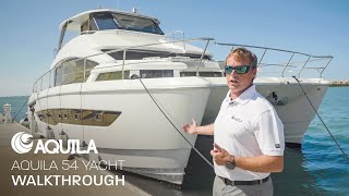 Aquila 54  Full InDepth Walkthrough  Yacht Power Catamaran [upl. by Dun]