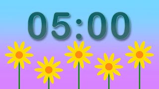 5 Minute Spring Timer Growing Flowers Visual Timer [upl. by Ainadi397]