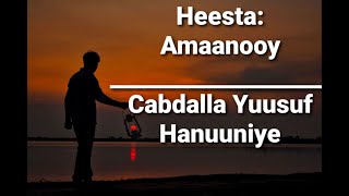 Hees  Amaanooy  Cabdalla Yuusuf Hanuuniye  Lyrics [upl. by Alle]