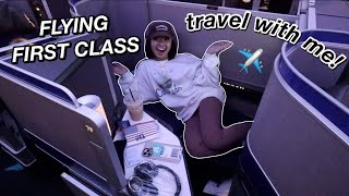 FLYING FIRST CLASS TO NEW YORK  travel with me vlog Nicole Laeno [upl. by Yaffit]