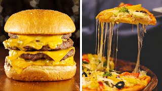 40 DELICIOUS FAST FOOD HACKS  5Minute Pizza And Burger Recipes [upl. by Doughman]