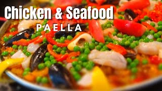 CHICKEN AND SEAFOOD PAELLA RECIPE [upl. by Uriia897]