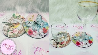 Posavasos usando CDs reciclados estilo decoupage Manualidades [upl. by Garrott]