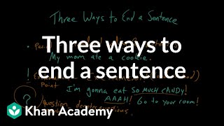 Three ways to end a sentence  Punctuation  Khan Academy [upl. by Annoynek674]