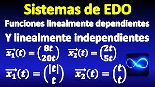 07 Funciones vectoriales linealmente dependientes y linealmente independientes Sistemas de EDO [upl. by Jonathan]