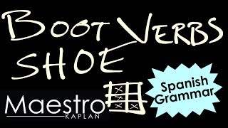 Shoe Verbs  Boot Verbs  Zapato Verbos  in Spanish [upl. by Nosnev]