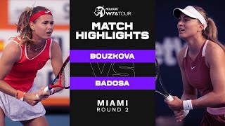 Marie Bouzkova vs Paula Badosa  2022 Miami Round 2  WTA Match Highlights [upl. by Shien]