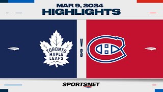 NHL Highlights  Maple Leafs vs Canadiens  March 9 2024 [upl. by Einitsed]