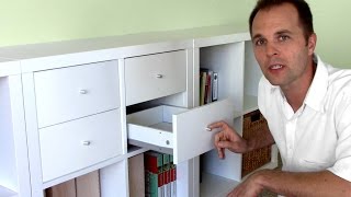 How to assemble Ikea bookshelf drawers  EXPEDIT KALLAX shelf [upl. by Nipha]