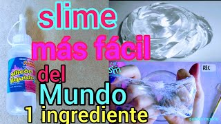 como hacer SLIME FACIL 1 INGREDIENTE con pegamento transparente [upl. by Aikem]