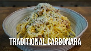 Traditional Spaghetti Carbonara Recipe  The Right Way [upl. by Sherline]