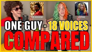 1 Guy 18 Voices Compared Black Gryphon Comparison [upl. by Ozner]